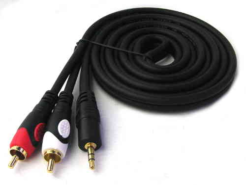 YX-1363 3.5mm Stereo Male to 2xRCA Male Cable 1.8m
